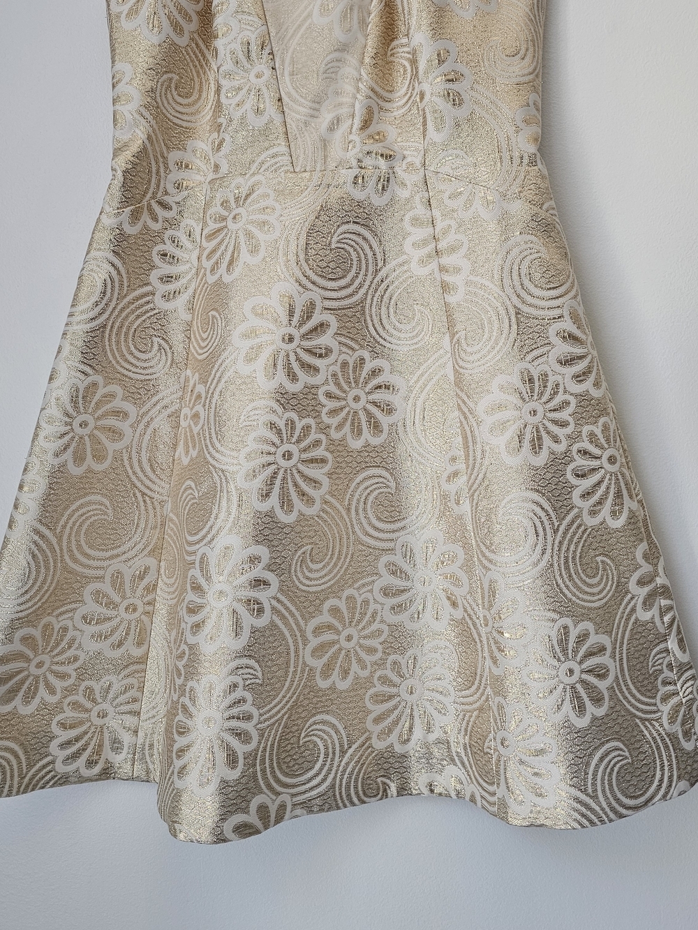 Lilly Pulitzer ELSIE Gold Metallic Flower Pique Jacquard Dress - Picture 6 of 11